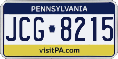 PA license plate JCG8215