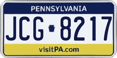 PA license plate JCG8217