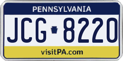 PA license plate JCG8220