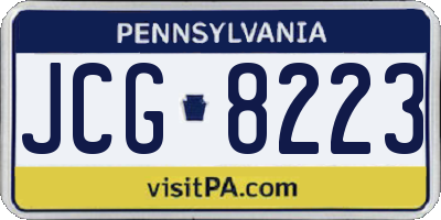 PA license plate JCG8223