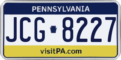 PA license plate JCG8227