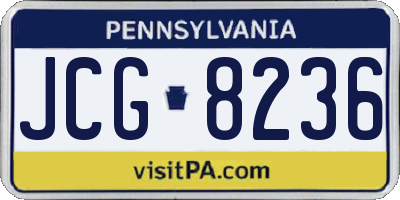 PA license plate JCG8236