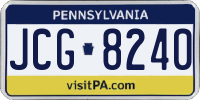 PA license plate JCG8240