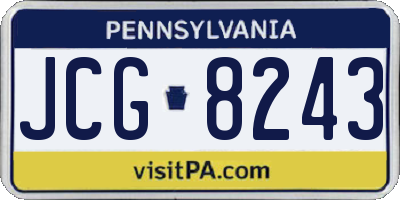 PA license plate JCG8243