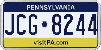 PA license plate JCG8244
