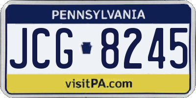 PA license plate JCG8245