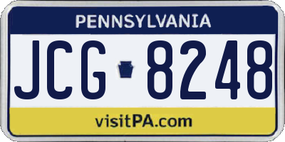 PA license plate JCG8248