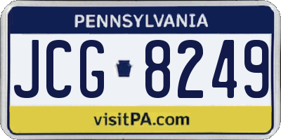 PA license plate JCG8249