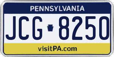 PA license plate JCG8250