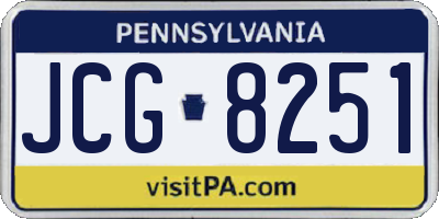 PA license plate JCG8251