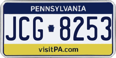 PA license plate JCG8253