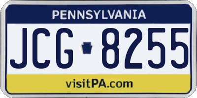 PA license plate JCG8255