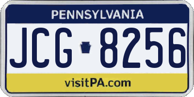 PA license plate JCG8256