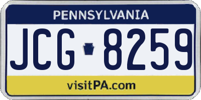 PA license plate JCG8259