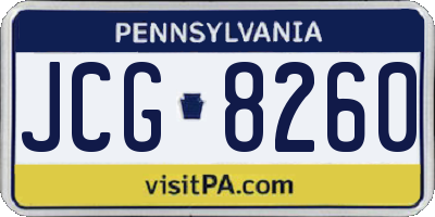 PA license plate JCG8260