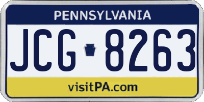 PA license plate JCG8263