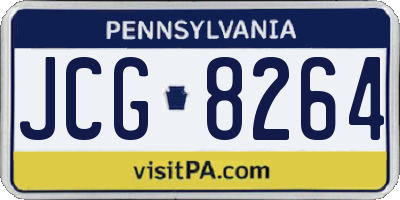 PA license plate JCG8264