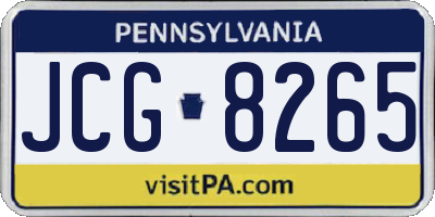 PA license plate JCG8265