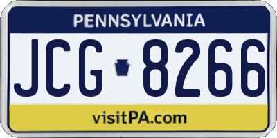 PA license plate JCG8266