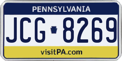 PA license plate JCG8269