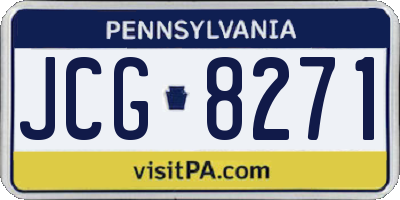 PA license plate JCG8271