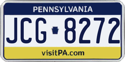 PA license plate JCG8272