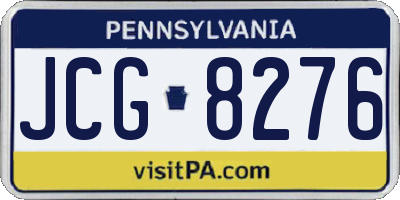 PA license plate JCG8276