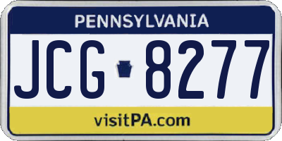 PA license plate JCG8277