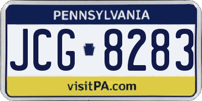 PA license plate JCG8283