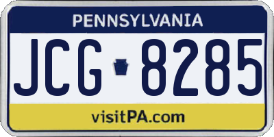 PA license plate JCG8285