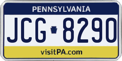 PA license plate JCG8290