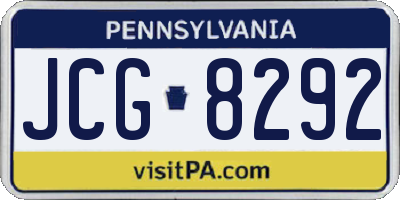 PA license plate JCG8292