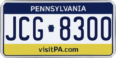 PA license plate JCG8300
