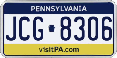 PA license plate JCG8306