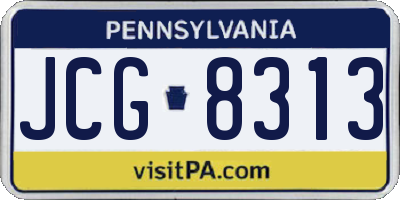 PA license plate JCG8313