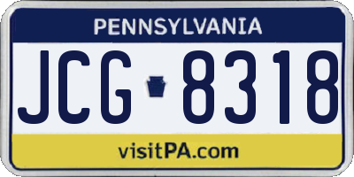 PA license plate JCG8318