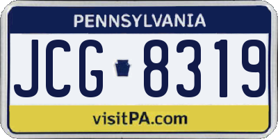 PA license plate JCG8319
