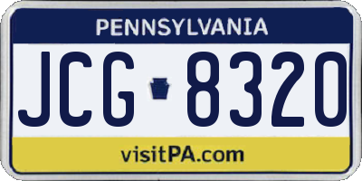 PA license plate JCG8320