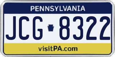 PA license plate JCG8322