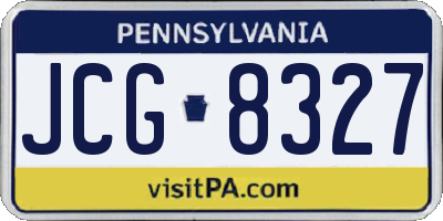 PA license plate JCG8327