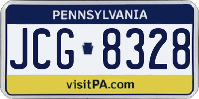 PA license plate JCG8328