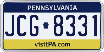 PA license plate JCG8331