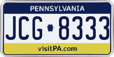 PA license plate JCG8333