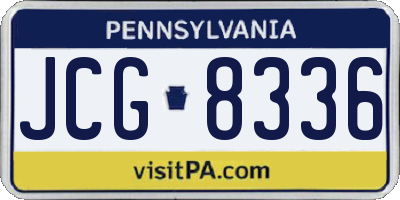 PA license plate JCG8336