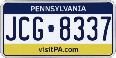 PA license plate JCG8337