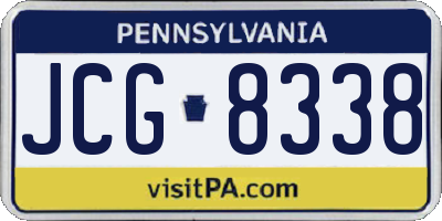 PA license plate JCG8338