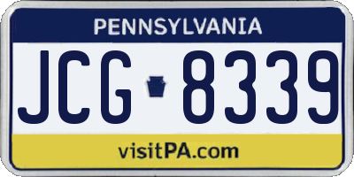 PA license plate JCG8339