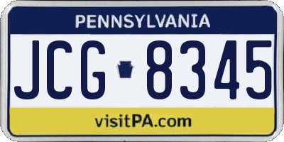 PA license plate JCG8345