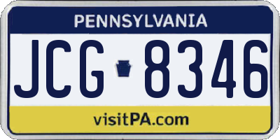 PA license plate JCG8346