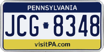PA license plate JCG8348